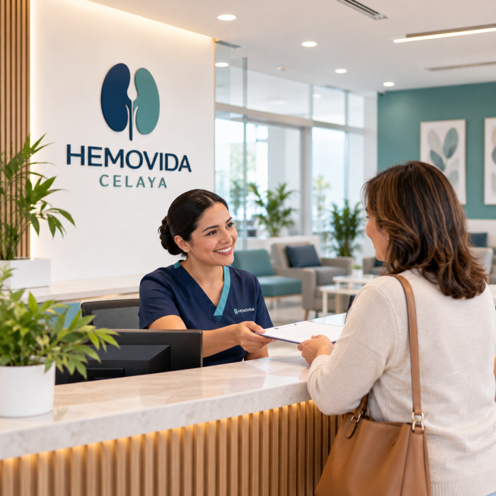 Recepción en la Clínica de Hemodiálisis